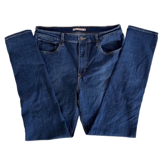 Levis Womens 721 Jeans 33 Dark Blue Wash High Rise Skinny Cotton Blend Stretch - Picture 3 of 10